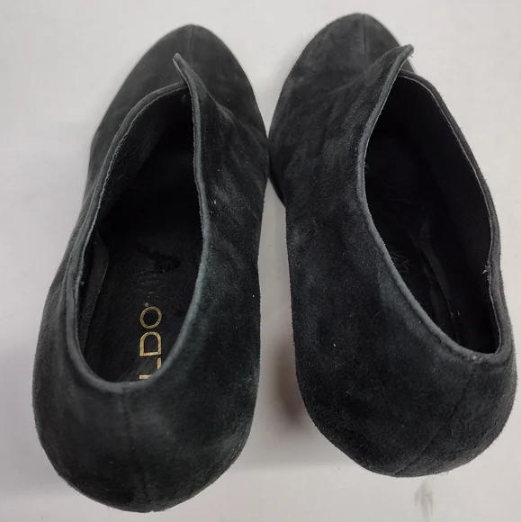 Black Suede Aldo "Tallo Shooties" l Stiletto l Size 8.5 l Genuine Leather - Picture 9 of 12